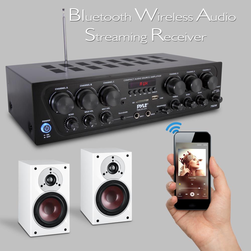 Pyle Bluetooth Home Audio 750W 6 Channel Amplifier Stereo Receiver (Open Box) - VMInnovations
