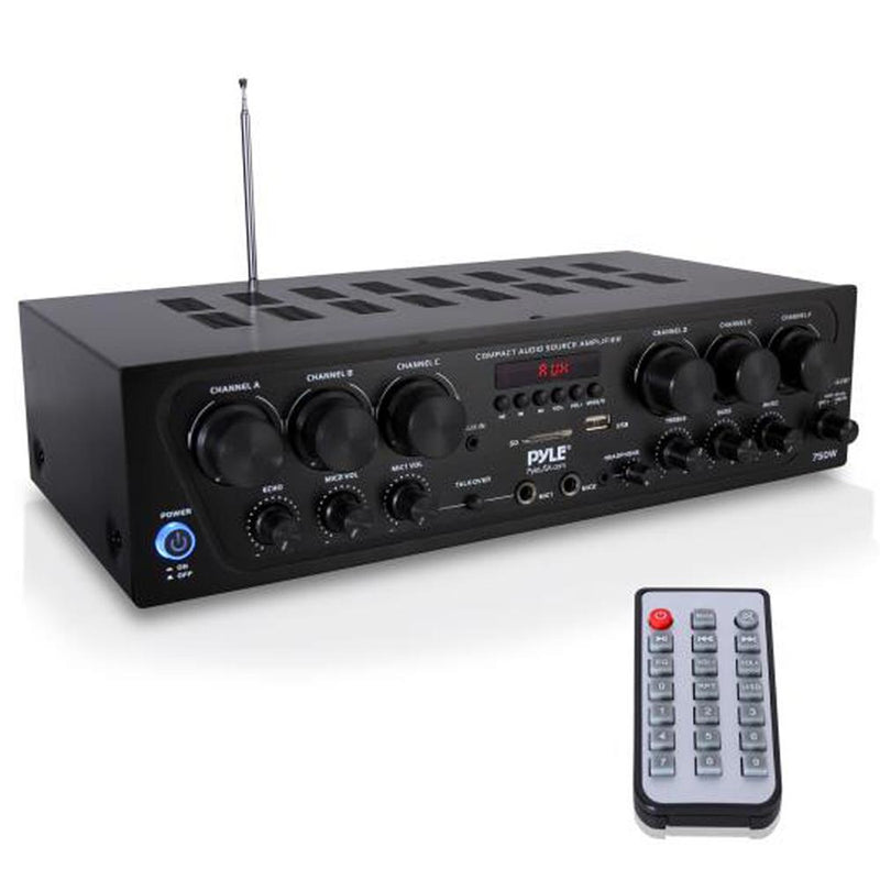 Pyle Bluetooth Home Audio 750W 6 Channel Amplifier Stereo Receiver (Open Box)