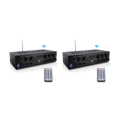 Pyle Bluetooth Home Audio 750 Watt 6 Channel Amplifier Stereo Receiver (2 Pack)