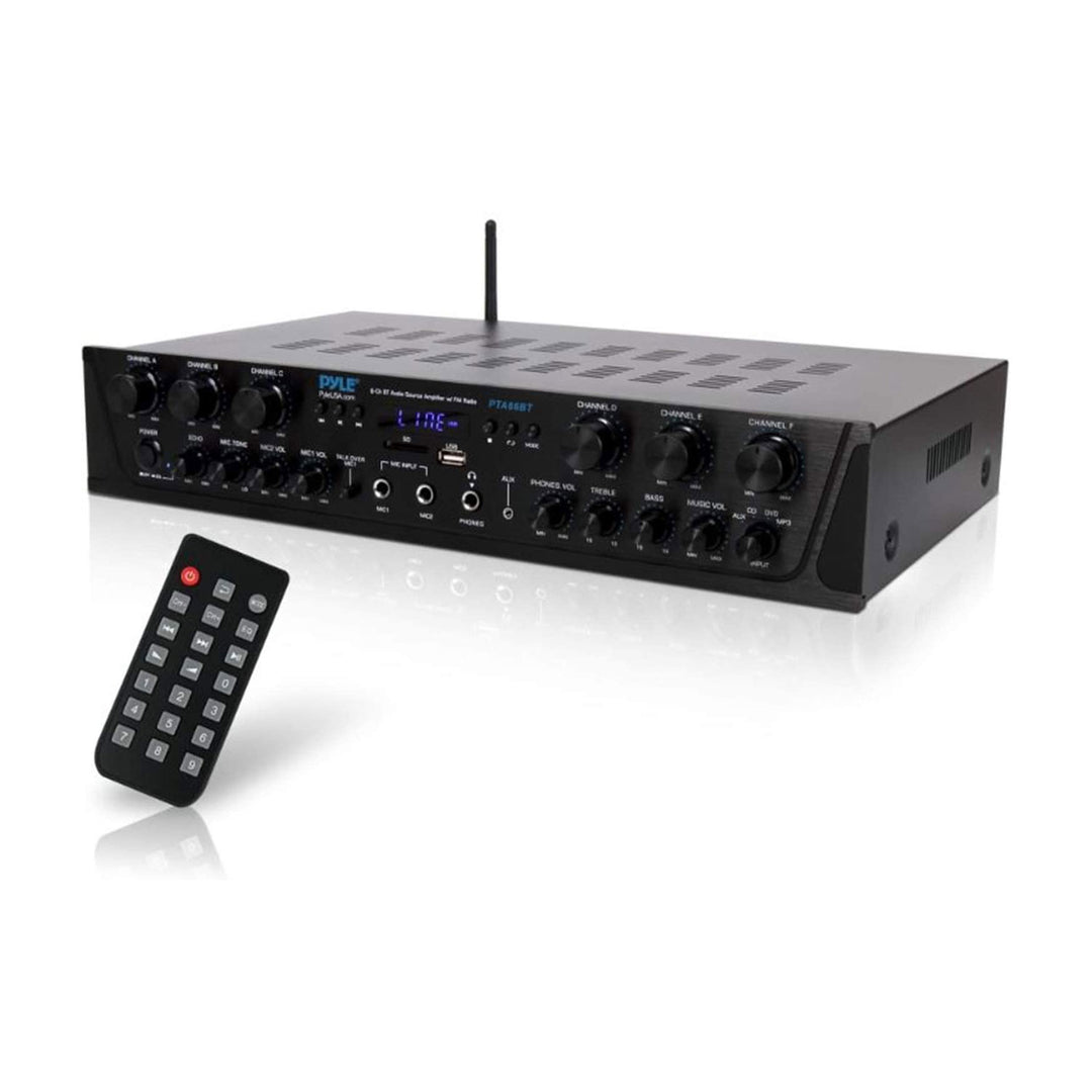 Pyle Bluetooth Home Audio 600 Watt 6 Channel Amplifier Stereo Receiver(Open Box)