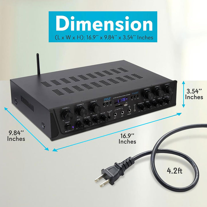 Pyle Bluetooth Home Audio 600 Watt 6 Channel Amplifier Stereo Receiver(Open Box) - VMInnovations