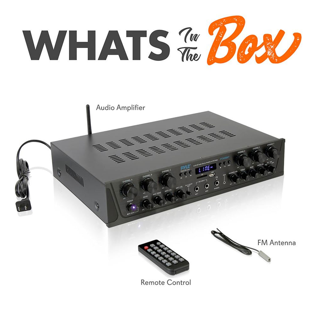 Pyle Bluetooth Home Audio 600 Watt 6 Channel Amplifier Stereo Receiver(Open Box)