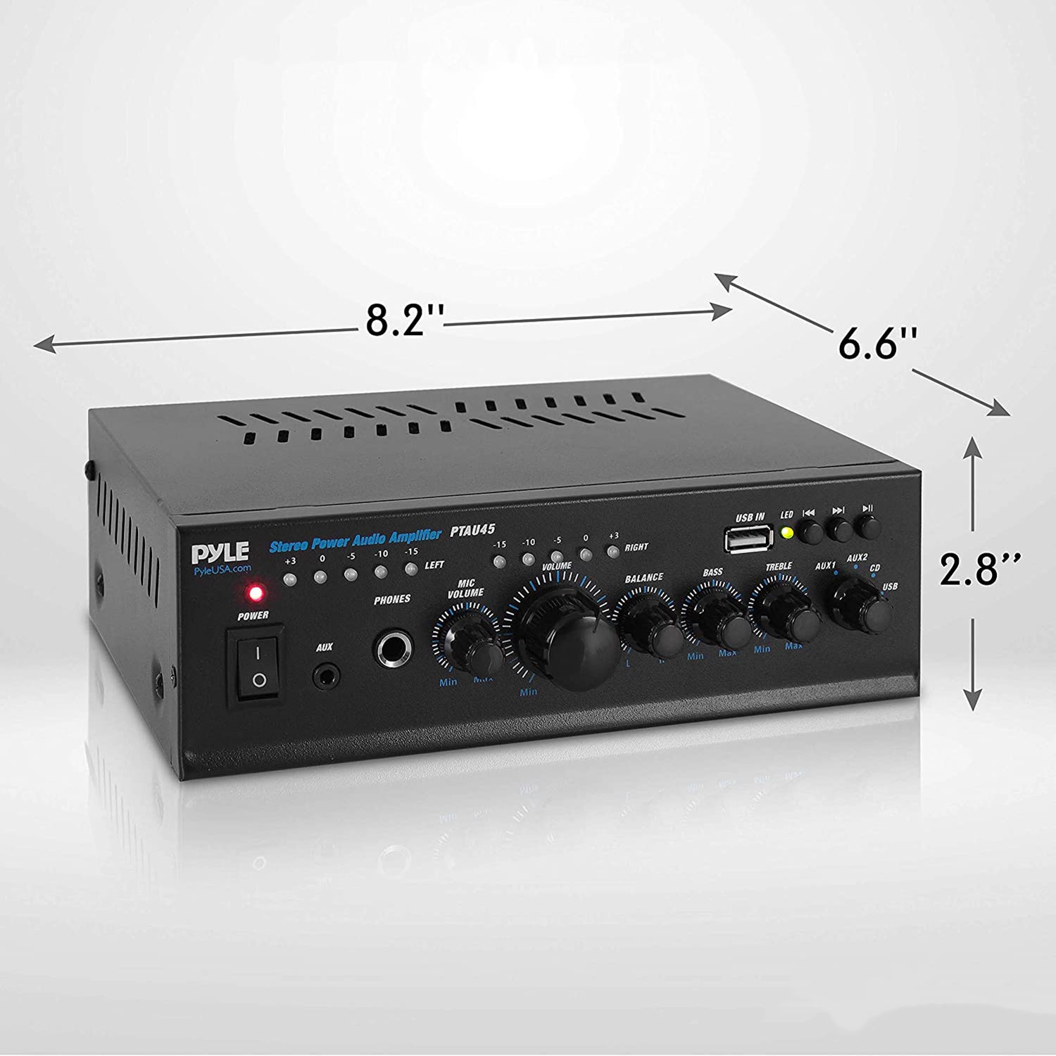 Pyle PTAU45 Bluetooth Home Audio 2 x 120 Watt 2 Channel Power Amplifier Receiver