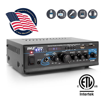 Pyle Bluetooth Home Audio 2 x 120 Watt 2 Channel Amplifier Receiver (For Parts)