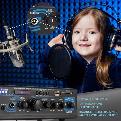 Pyle Bluetooth Home Audio 2 x 120 Watt 2 Channel Amplifier Receiver (For Parts)