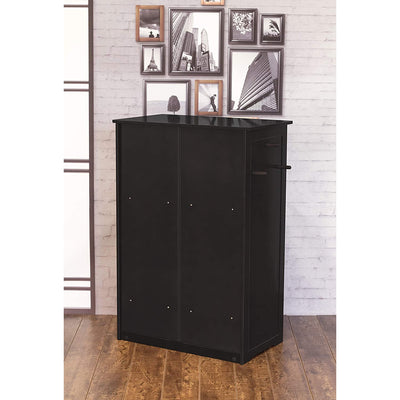 Zoovilla Pet Feeder Large Storage Bin with Hidden Elevated Dog Bowl Stand, Black