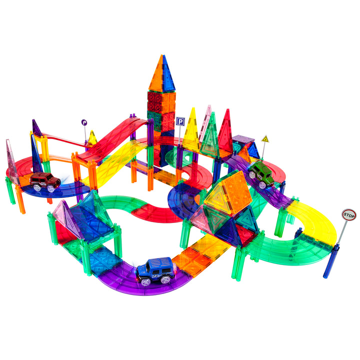 Picasso Tiles 128 Piece Magnetic Kids Toy Building Kit (Open Box) - VMInnovations