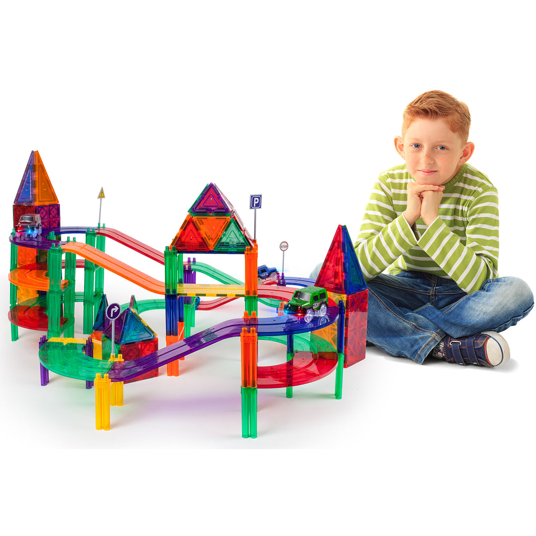 Picasso Tiles 128 Piece Magnetic Kids Toy Building Kit (Open Box) - VMInnovations