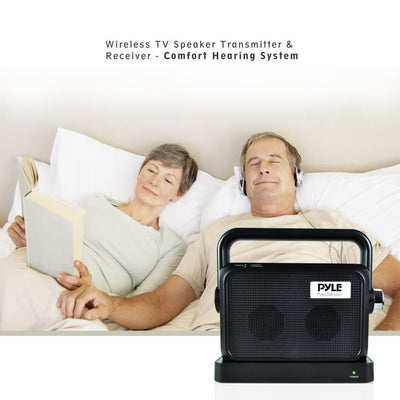 Pyle PTVSP18BK Wireless Portable Bedside TV Radio Speaker for Quiet Listening