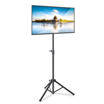 Pyle Foldable Portable Adjustable Height Steel Tripod Flatscreen TV Stand, Black - VMInnovations