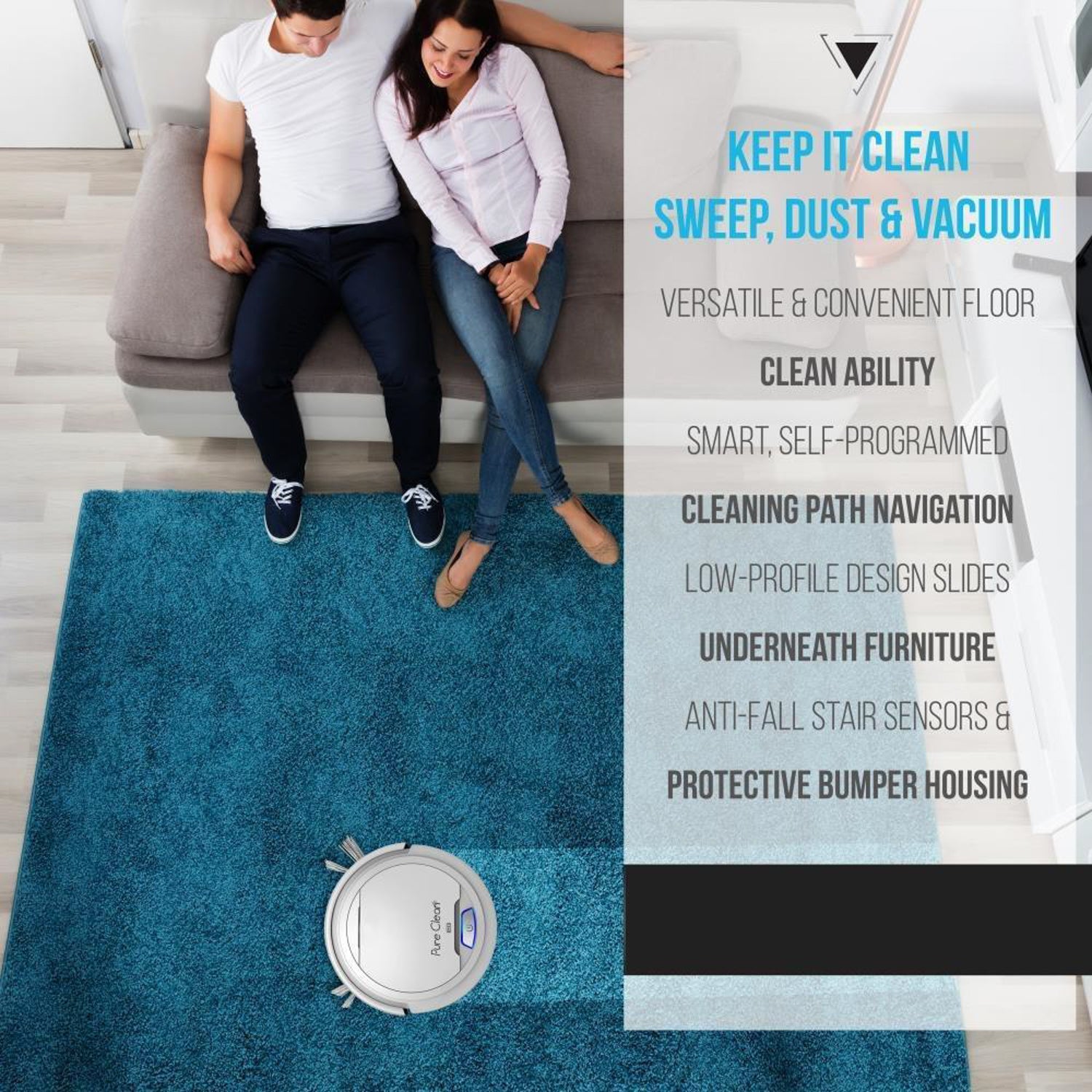 Pyle PureClean Smart Robot Vacuum Powerful Home Cleaning System (Open Box) - VMInnovations