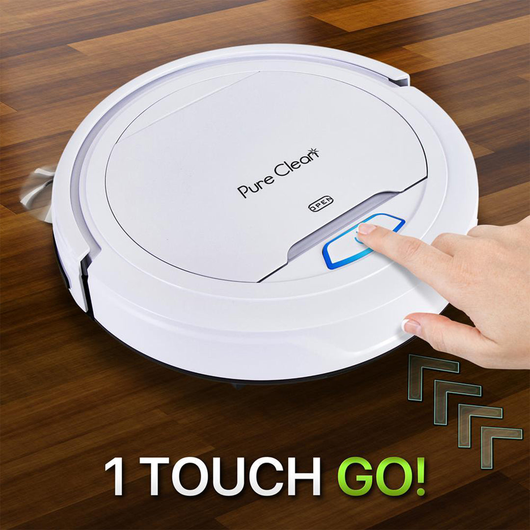 Pyle PureClean Smart Robot Vacuum Powerful Home Cleaning System, White (Used)