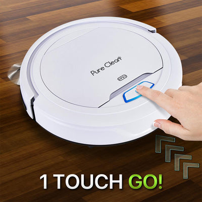 Pyle PureClean Smart Automatic Robot Vacuum Powerful Home Cleaning System, White