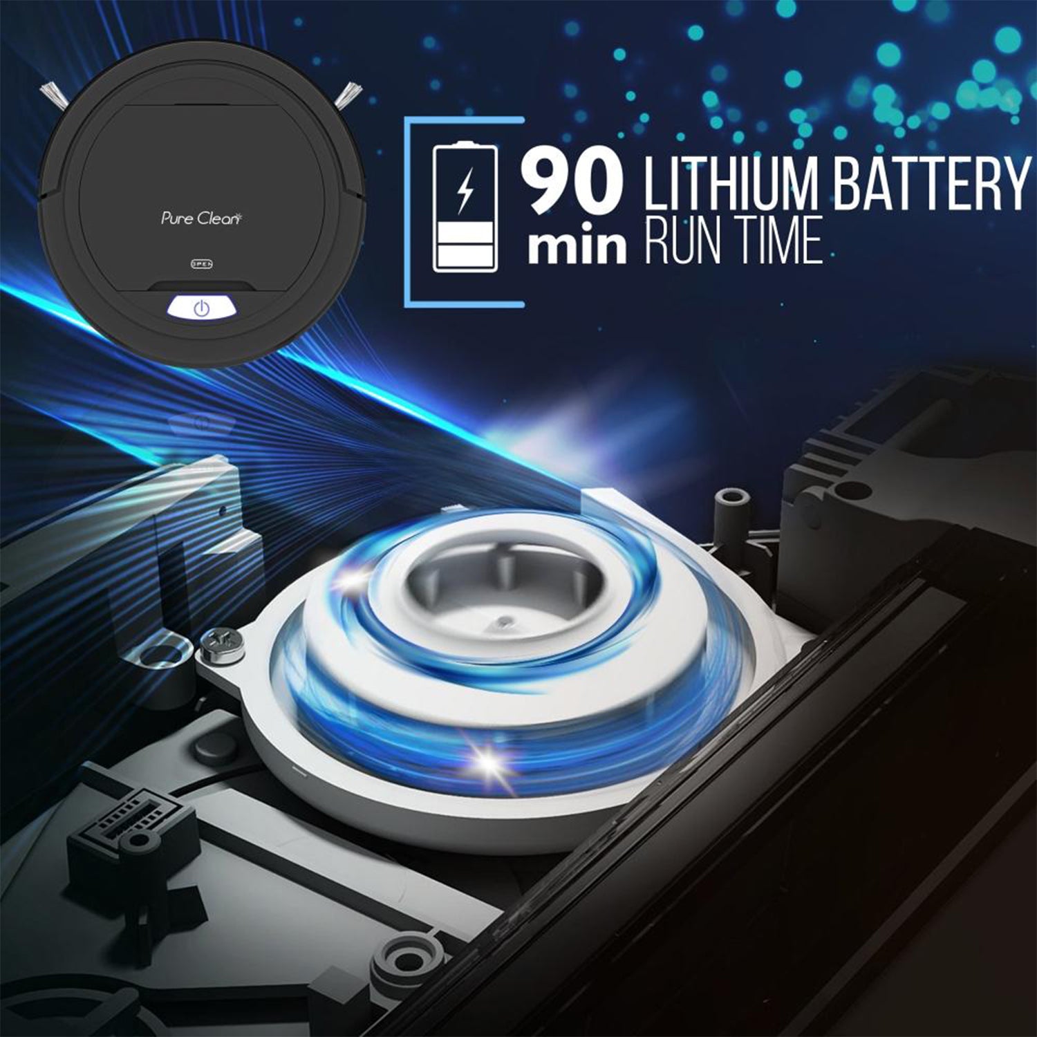 Pyle PureClean Smart Robot Vacuum Powerful Home Cleaning System, Black (Used) - VMInnovations