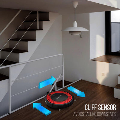 PureClean Automatic Programmable Robot Vacuum Home Cleaning System, Red (Used) - VMInnovations