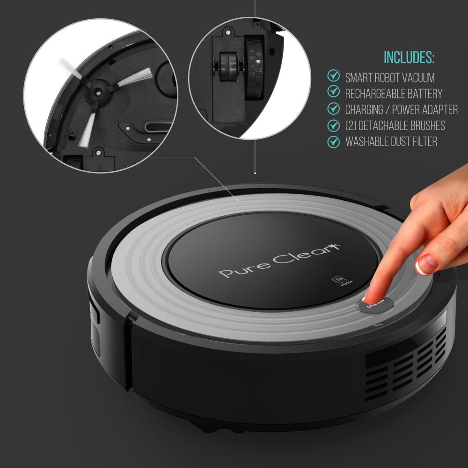Pyle PureClean Automatic Robot Vacuum Home Cleaning System, Black (Used) - VMInnovations