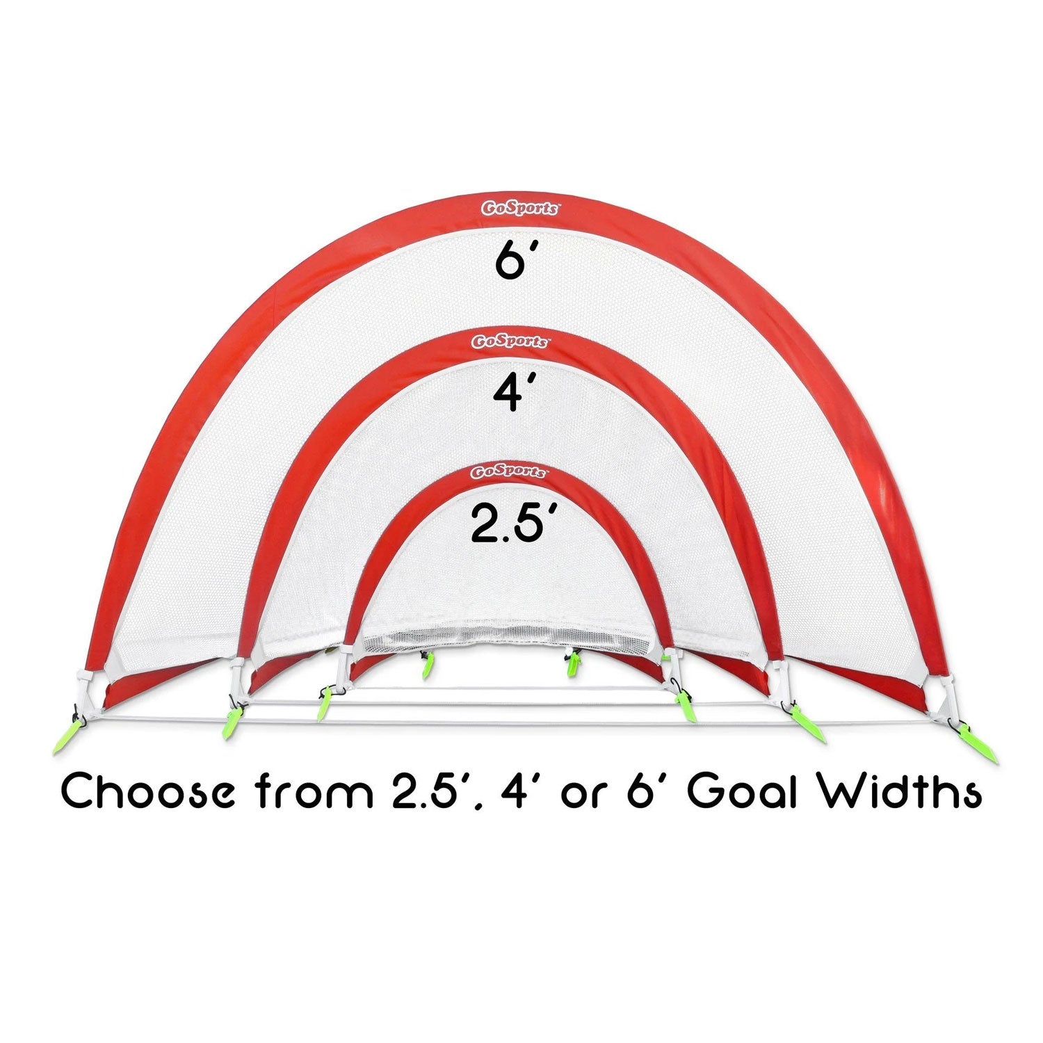 GoSports Portable Pop Up 4 foot Soccer Goals with Set of 2 Nets, Cones and Case