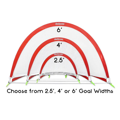 GoSports Portable Pop Up 4 foot Soccer Goals with Set of 2 Nets, Cones and Case