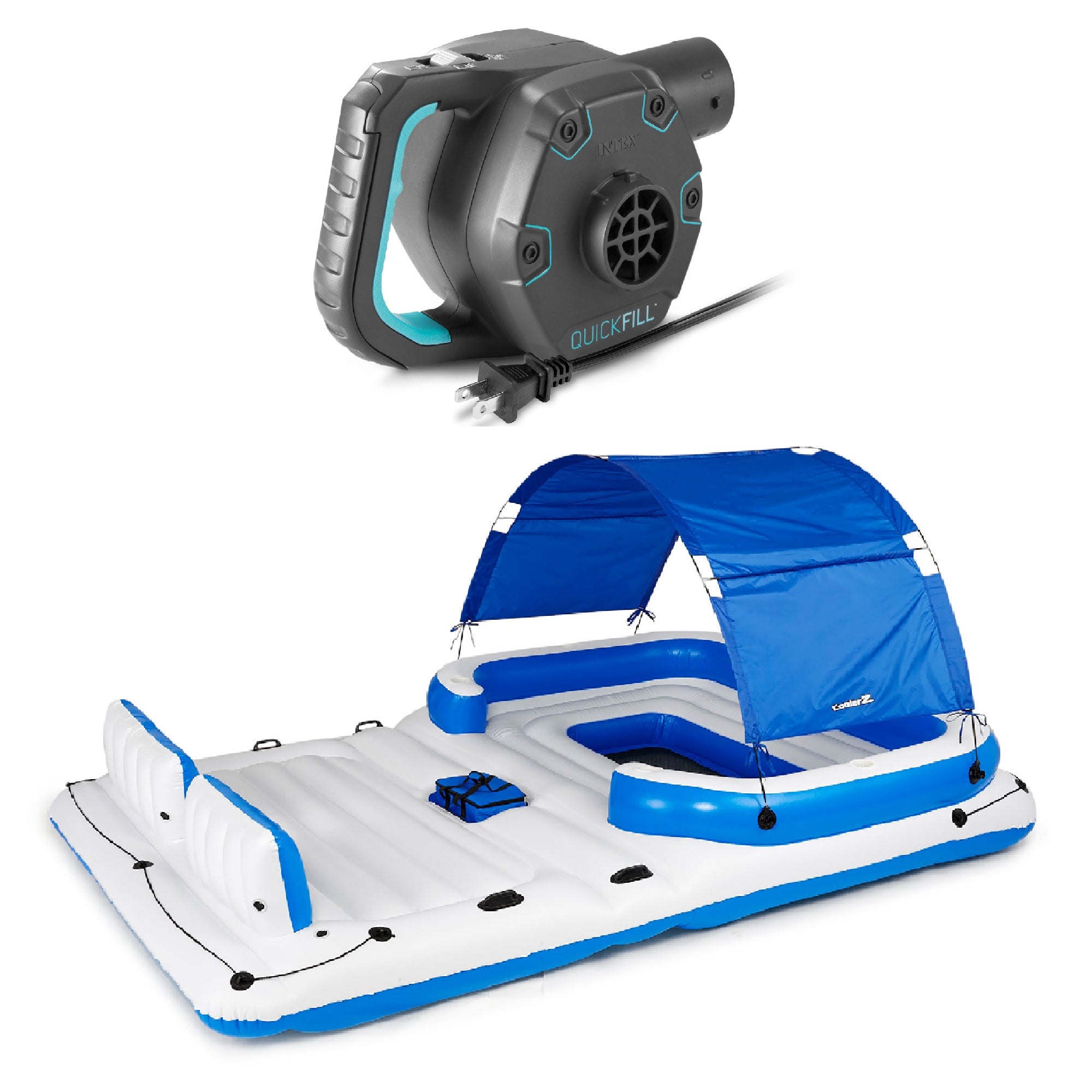 Intex Quick Fill Electric Air Bed Pump & Bestway Tropical Breeze Pool Float