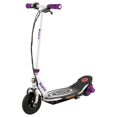 Razor Power Core E100 Kids RideOn Electric Motorized Scooter with Helmet, Purple