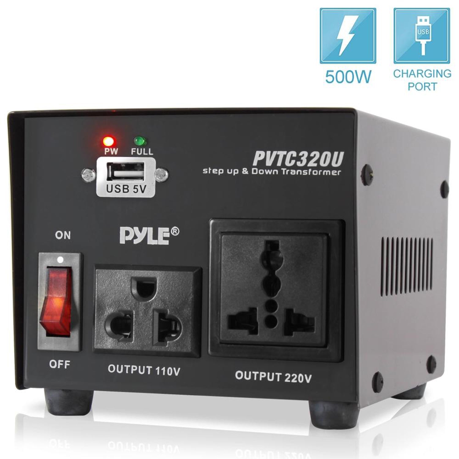 Pyle PVTC320U Step Up and Step Down 500 Watt Power Supply Voltage Converter - VMInnovations