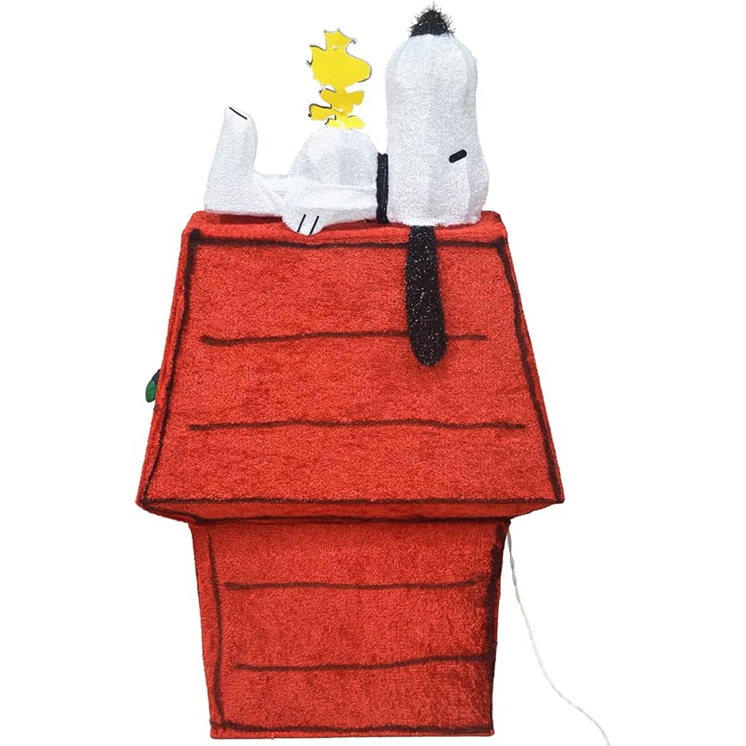 ProductWorks Peanuts 32" Snoopy & Woodstock Doghouse Prelit Christmas Yard - VMInnovations