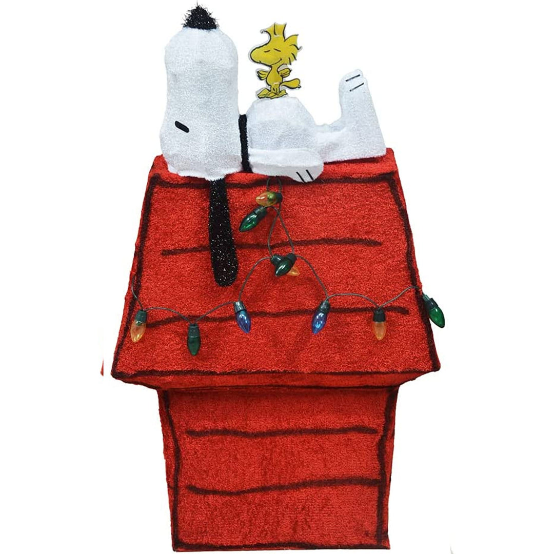 ProductWorks Peanuts 32" Snoopy & Woodstock Doghouse Prelit Christmas Yard
