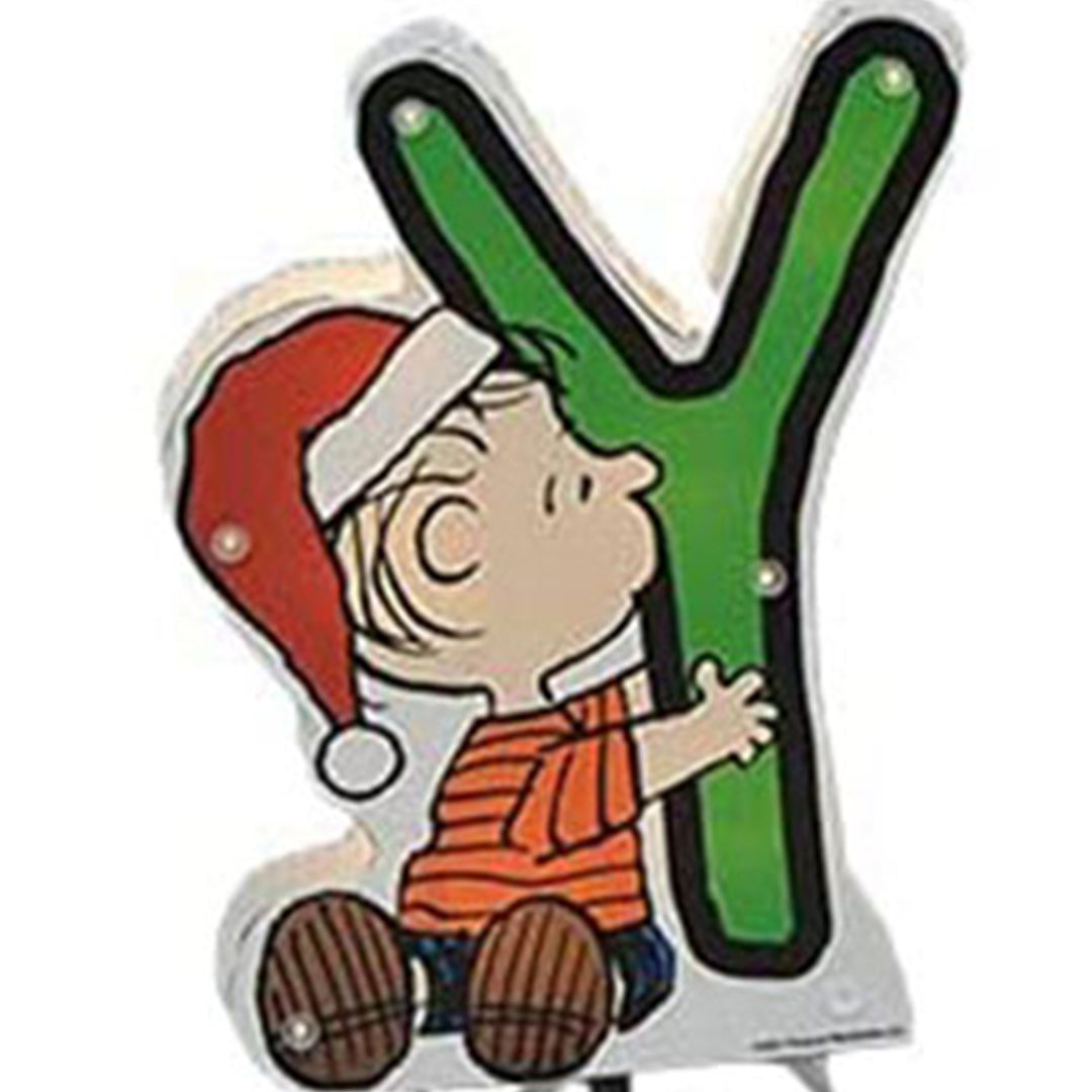 ProductWorks 8" Peanuts Pre Lit Joy Christmas Pathway Yard Lawn Décor (Open Box)