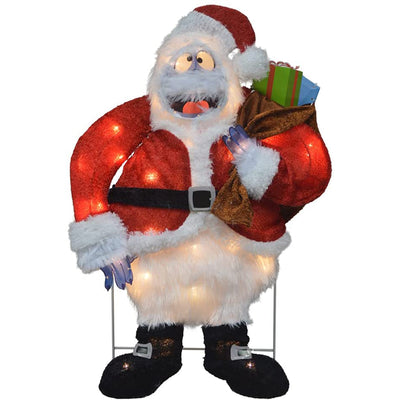 ProductWorks 24in Bumble Snowman Santa Pre Lit Christmas Yard Decoration (Used)