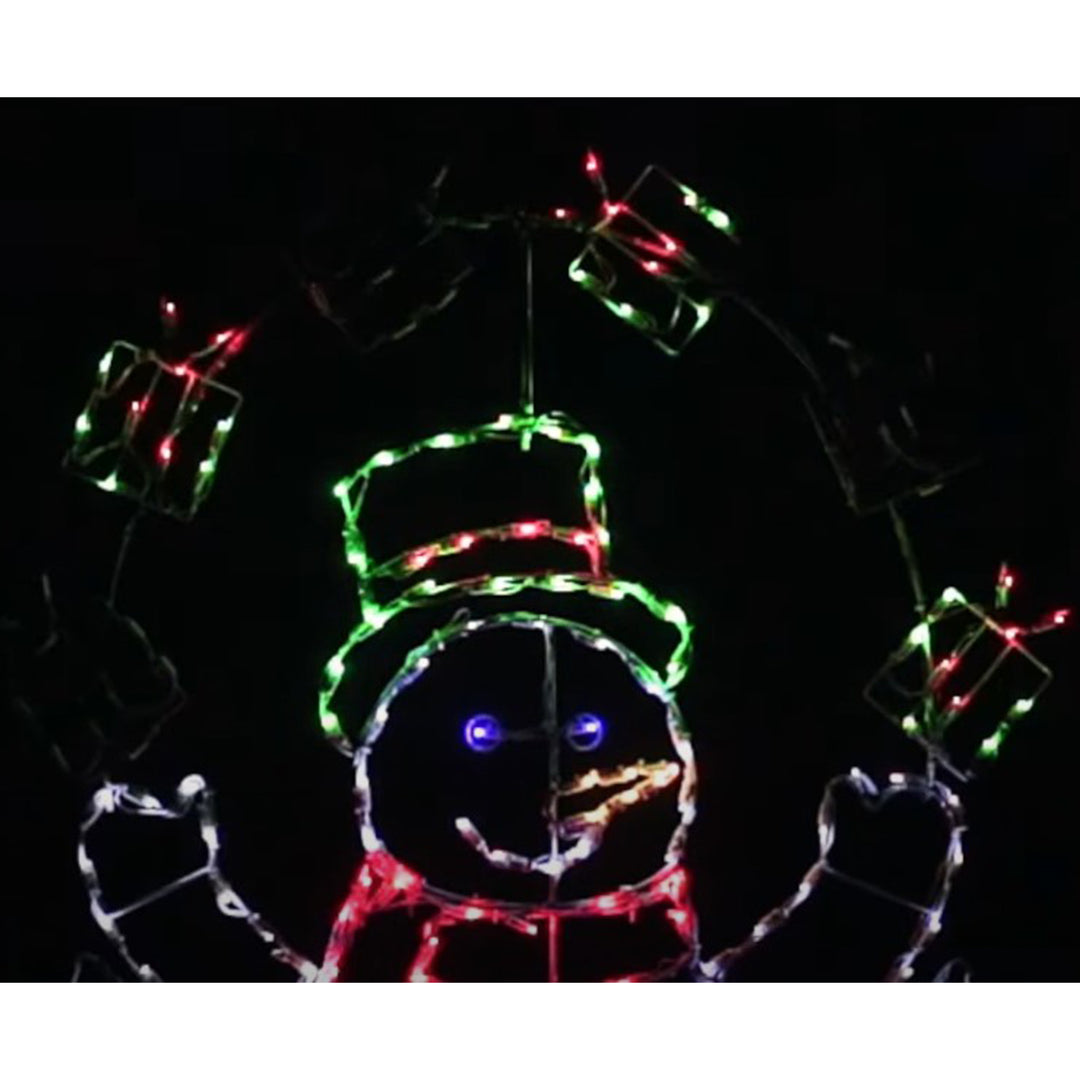 ProductWorks 60" Pro-Line LED Animation Juggling Snowman Christmas Yard Decor