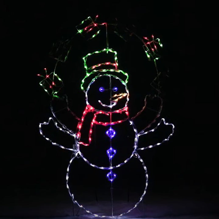 60 In Pro-Line LED Animation Juggling Snowman Christmas Decoration (Used)