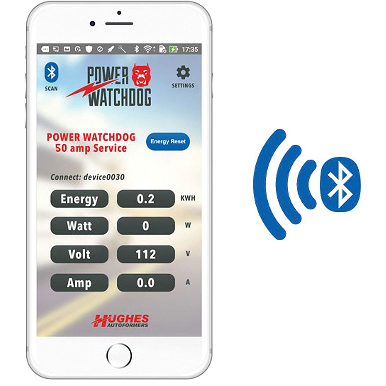 Hughes Autoformer Power Watch Dog RV Bluetooth 50 Amp Surge Protector(For Parts)