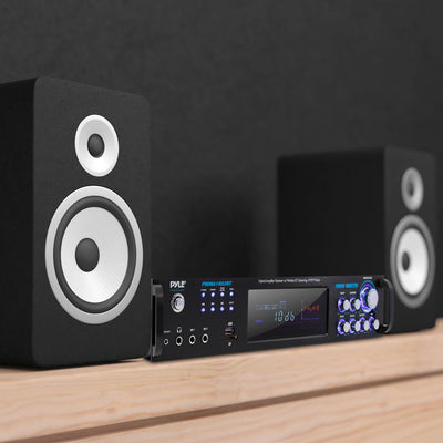 Pyle PWMA1003BT 1000 Watt Bluetooth Preamplifier System w/ Microphones (2 Pack)