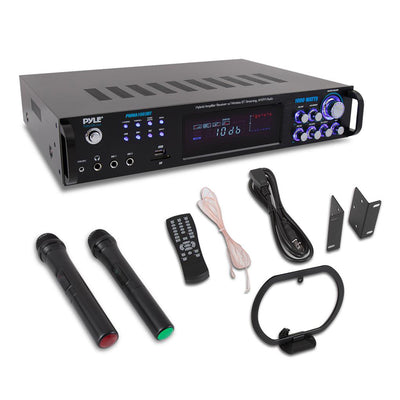 Pyle PWMA1003BT 1000 Watt Bluetooth Preamplifier System w/ Microphones (2 Pack)