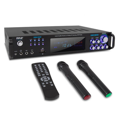 Pyle PWMA1003BT 1000 Watt Bluetooth Preamplifier System w/ Microphones (4 Pack) - VMInnovations