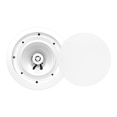 Pyle 8 Inch 400 Watt 2 Way Waterproof Ceiling Speaker Pair, White (Open Box)