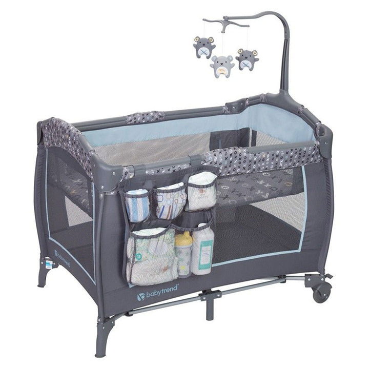 Baby Trend Trend-E Nursery Center Playard Portable Crib Bassinet, Starlight Blue