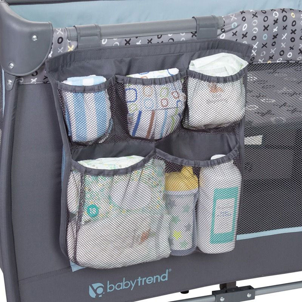 Baby Trend Trend-E Nursery Center Playard Portable Crib Bassinet, Starlight Blue