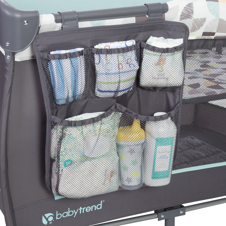 Baby Trend Trend-E Nursery Center Playard Portable Crib w/ Bassinet, Doodle Dots