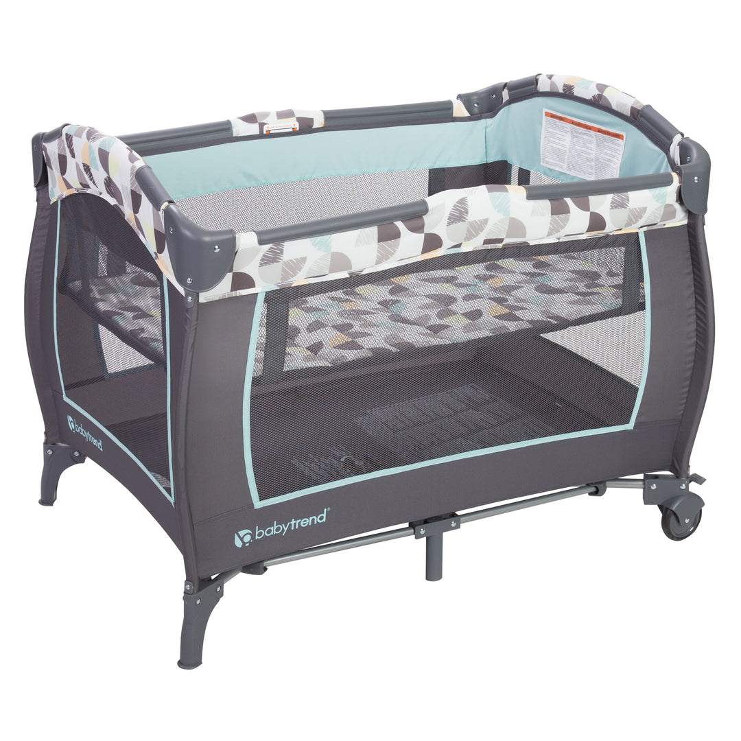 Baby Trend Trend-E Nursery Center Playard Portable Crib w/ Bassinet, Doodle Dots