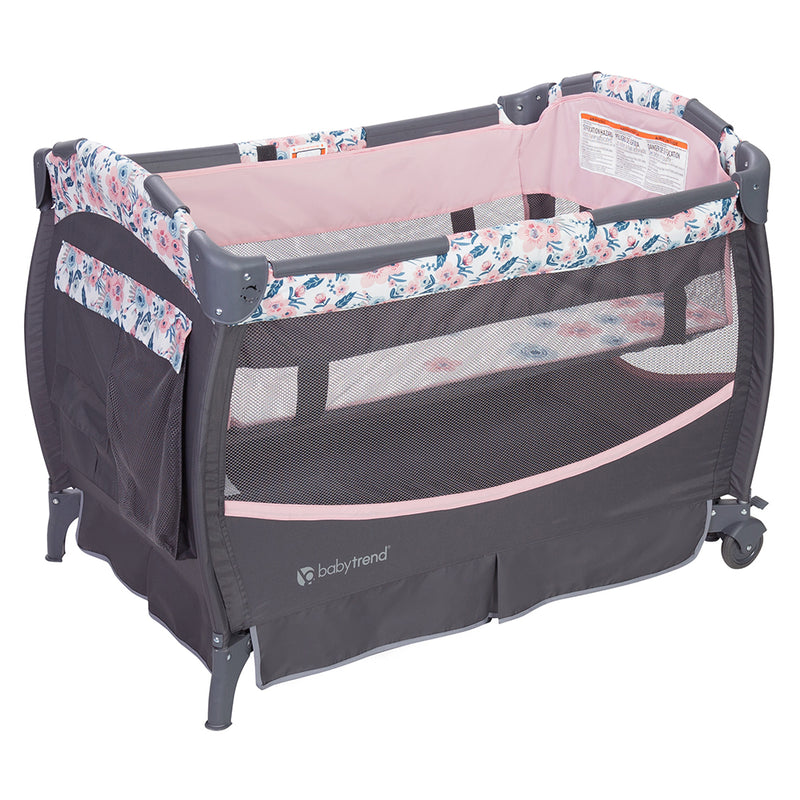 Baby Trend Deluxe II Nursery Center Playard Play Crib with Bassinet, Bluebell