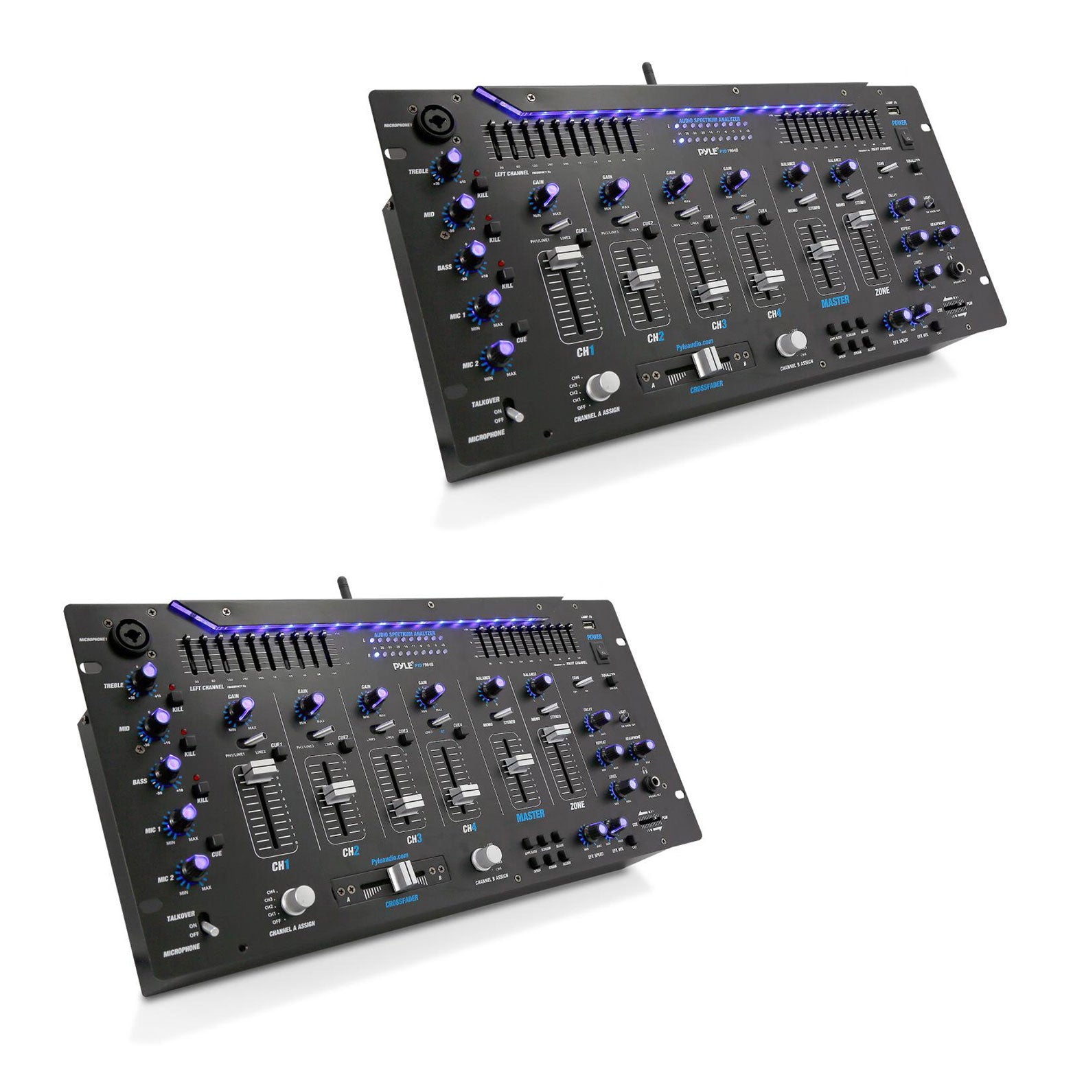 Pyle PYD1964B.5 6 Channel Bluetooth DJ Studio Audio Board Mixer System (2 Pack) - VMInnovations