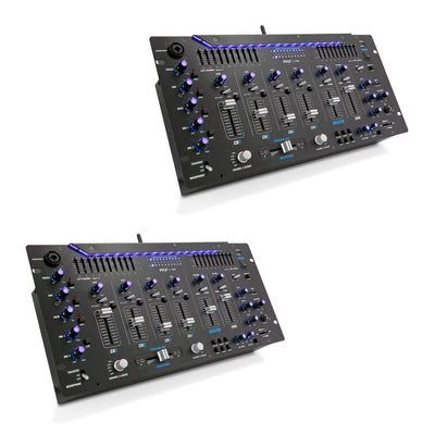Pyle PYD1964B.5 6 Channel Bluetooth DJ Studio Audio Board Mixer System (2 Pack)