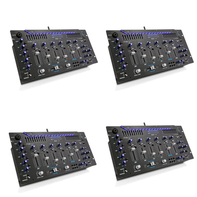 Pyle PYD1964B.5 6 Channel Bluetooth DJ Studio Audio Board Mixer System (4 Pack)