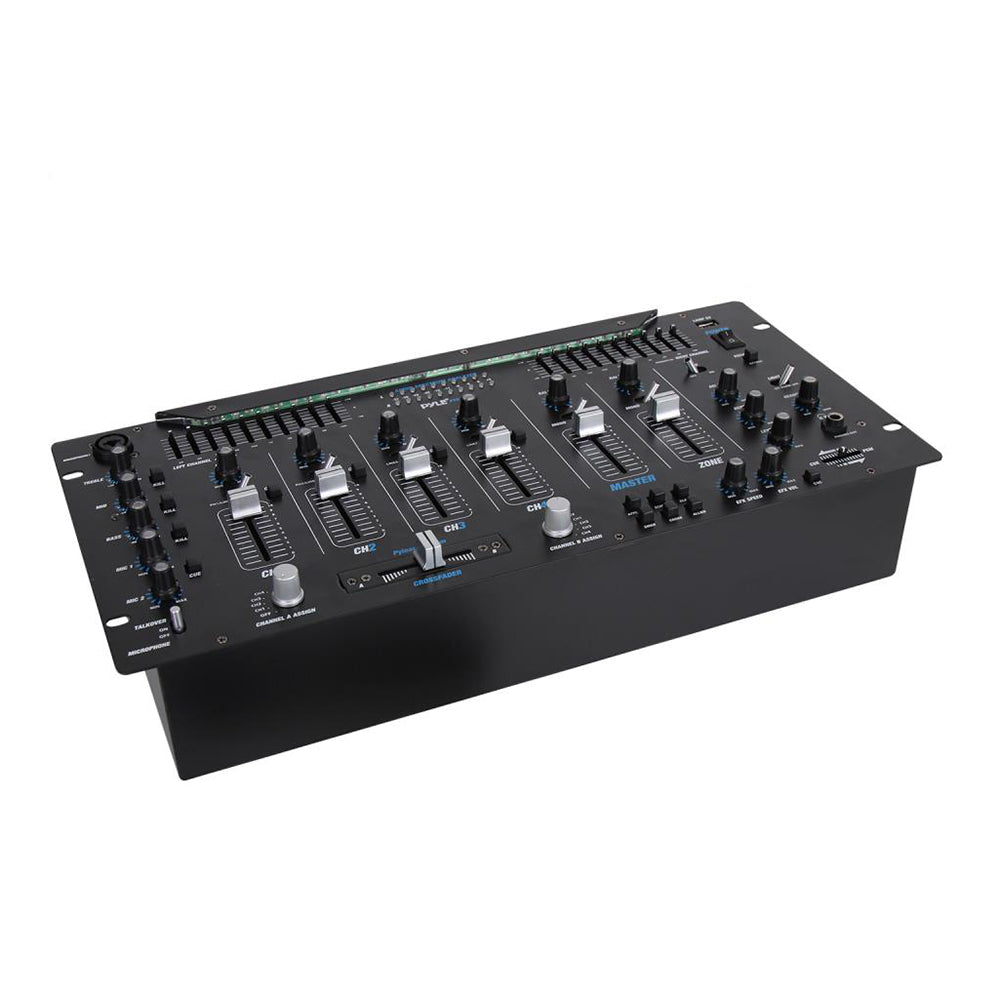 Pyle PYD1964B.5 6 Channel Bluetooth DJ Studio Audio Sound Board Mixer System