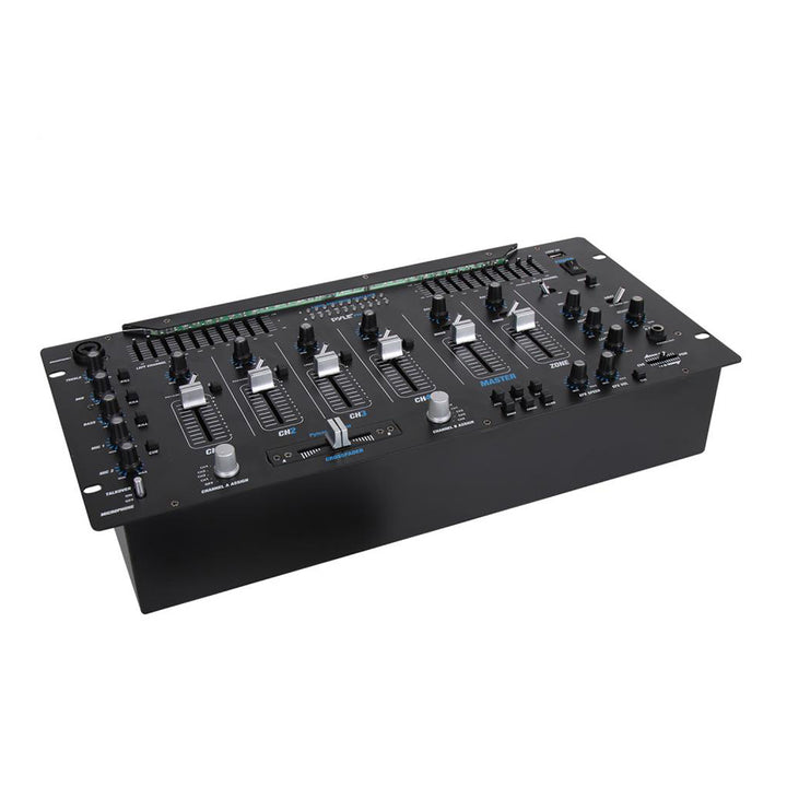 Pyle 6 Channel Bluetooth DJ Studio Audio Sound Board Mixer System (Open Box)