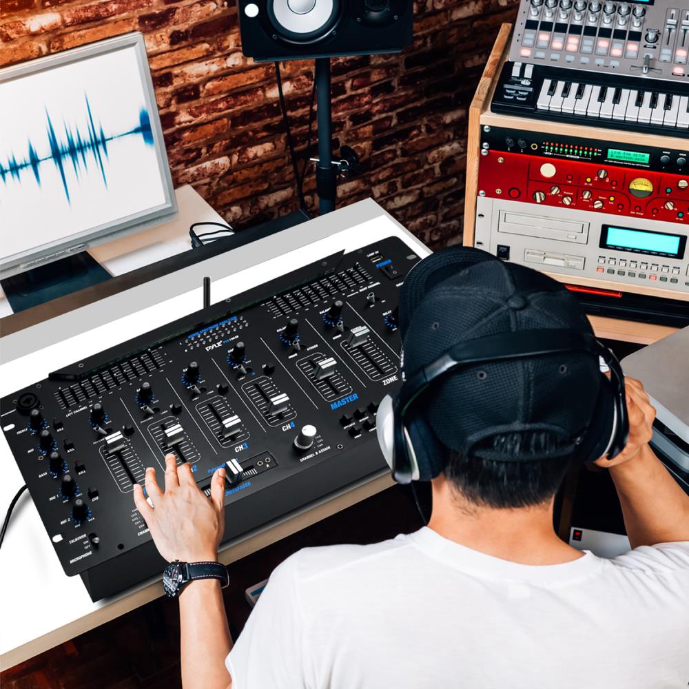 Pyle 6 Channel Bluetooth DJ Studio Audio Sound Board Mixer System (Open Box) - VMInnovations