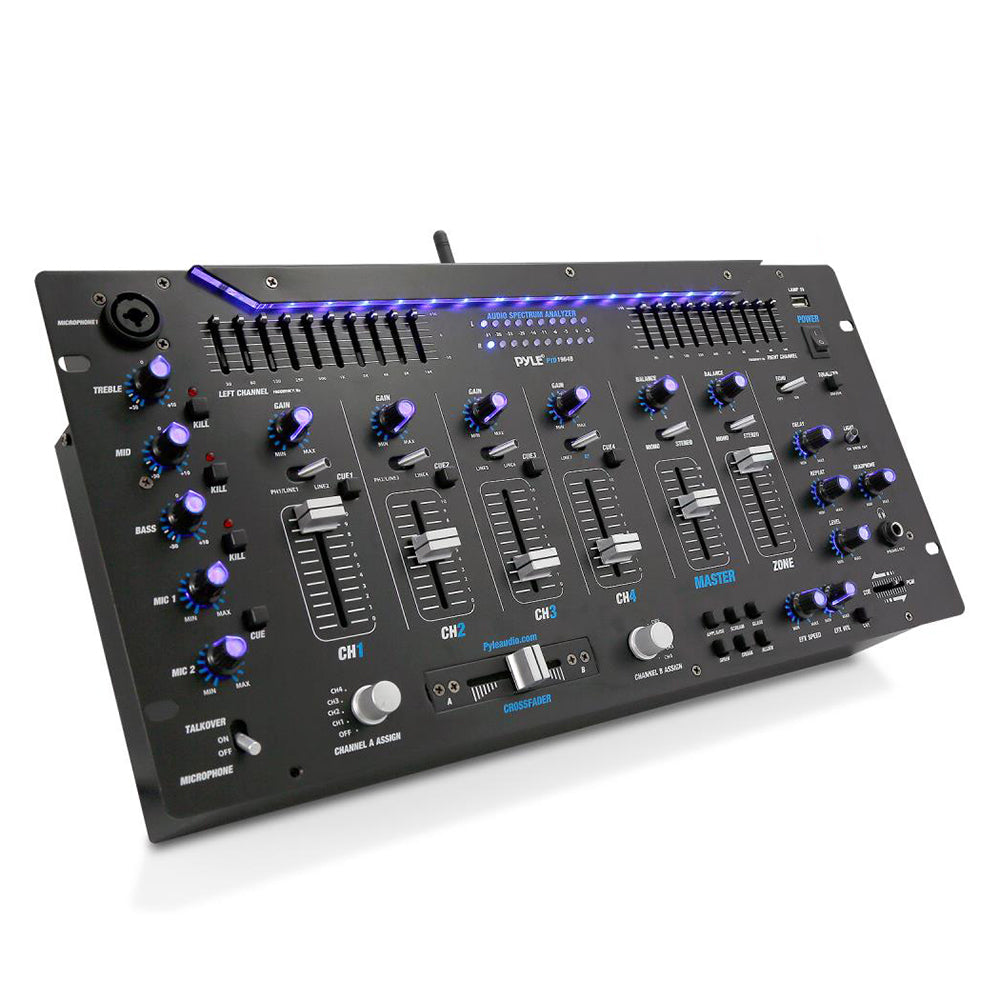 Pyle PYD1964B.5 6 Channel Bluetooth DJ Studio Audio Board Mixer System (4 Pack)