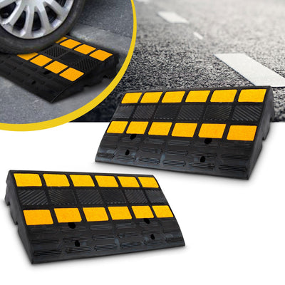 Pyle PCRBDR44 Heavy Duty Curbside Driveway Threshold Curb Ramp, Black (2 Pack) - VMInnovations