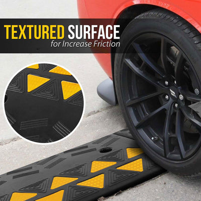 Pyle Car/Truck Heavy Duty Rubber Curbside Driveway Bridge Ramp(1 Pair)(Open Box)